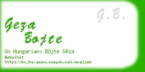 geza bojte business card